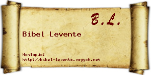 Bibel Levente névjegykártya